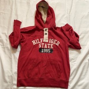 Tommy Hilfiger Red Boy Sweatshirt with Lined Hood